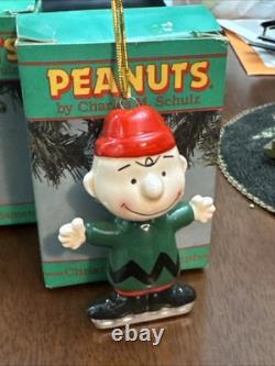 Willitts Snoopy & Charlie Brown Vintage Ceramic Ornaments Skating Bundle