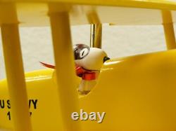 Wooden N3N Biplane Table Lamp Peanuts Charlie Brown Snoopy Flying Ace Red Baron