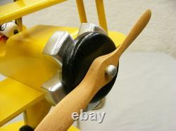 Wooden N3N Biplane Table Lamp Peanuts Charlie Brown Snoopy Flying Ace Red Baron