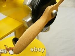 Wooden N3N Biplane Table Lamp Peanuts Charlie Brown Snoopy Flying Ace Red Baron