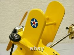 Wooden N3N Biplane Table Lamp Peanuts Charlie Brown Snoopy Flying Ace Red Baron