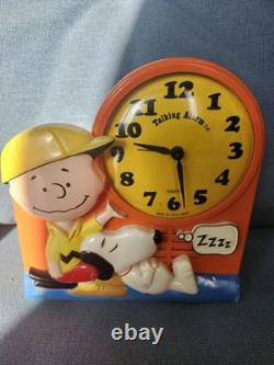Working 1974 Charlie Brown/Snoopy Janex Talking Alarm Clock. Hey Snoopy, WakeUp