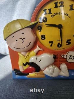 Working 1974 Charlie Brown/Snoopy Janex Talking Alarm Clock. Hey Snoopy, WakeUp
