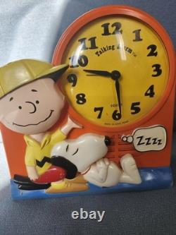Working 1974 Charlie Brown/Snoopy Janex Talking Alarm Clock. Hey Snoopy, WakeUp