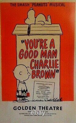 You're a Good Man Charlie Brown 1971 Broadway Golden Theatre Poster Snoopy 35X55