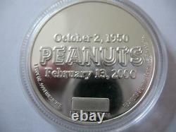 1 Oz. 999 Silver Peanuts Gang Charlie Brown, Snoopy, Lucy, Linus, Patty Coin+gold