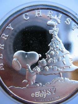 1-oz 999 Argent Noël Peanuts Gang Charlie Brown, Snoopy, Lucy, Pièce D'or +