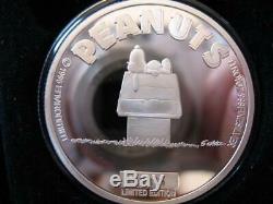1-oz 999 Peanuts Argent Gang Charlie Brown Dog House Sleeping Snoopy Or Coin +