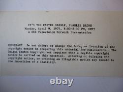12- Org- Peanuts Schulz- Promo Photos de la Première de l'Émission de Télévision CBS - Charlie Brown Snoopy