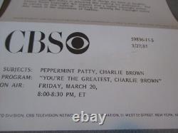 12- Org- Peanuts Schulz- Promo Photos de la Première de l'Émission de Télévision CBS - Charlie Brown Snoopy