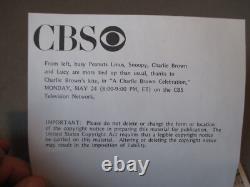 12- Org- Peanuts Schulz- Promo Photos de la Première de l'Émission de Télévision CBS - Charlie Brown Snoopy