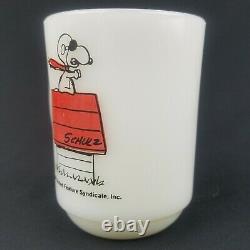 1965 Snoopy Fire King Curse You Red Baron Coffee Cup Schulz Charlie Brown