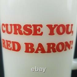 1965 Snoopy Fire King Curse You Red Baron Coffee Cup Schulz Charlie Brown