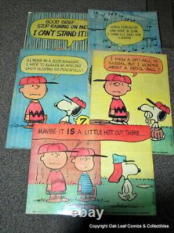 1968 Chicago Tribune Peanuts accrochez-vous lot de 5 affiches de Charlie Brown Snoopy