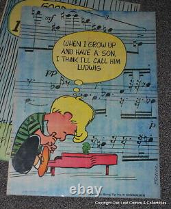 1968 Chicago Tribune Peanuts accrochez-vous lot de 5 affiches de Charlie Brown Snoopy
