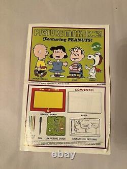 1969 Mattel CRÉATEUR D'IMAGES PEANUTS CHARLIE BROWN & SNOOPY Difficile à trouver Complet