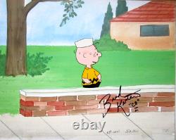 1969 cél d’animation original signé Charlie Brown Peanuts Charles Schulz snoopy