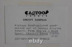 1975 Production Cel Snoopy Raquette de Tennis de You're A Good Sport Charlie Brown