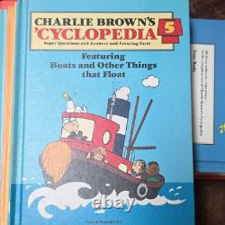 1981 avec la série complète CASE CHARLIE BROWN Cyclopedia Books 1-15 reliés vintage