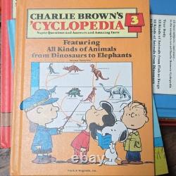 1981 avec la série complète CASE CHARLIE BROWN Cyclopedia Books 1-15 reliés vintage
