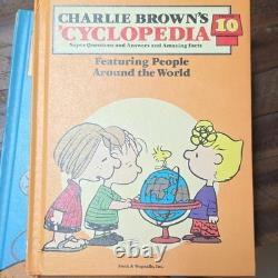 1981 avec la série complète CASE CHARLIE BROWN Cyclopedia Books 1-15 reliés vintage