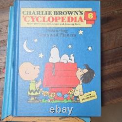 1981 avec la série complète CASE CHARLIE BROWN Cyclopedia Books 1-15 reliés vintage