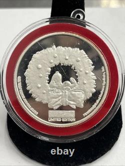 1998 Snoopy et Charlie Brown Joyeuses Fêtes. 999 1 Oz Rond en Argent