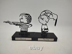 2 Sculptures en fil de fer Peanuts Hallmark Charlie Brown Snoopy Linus MEILLEUR CHIEN SANS PEUR