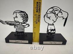 2 Sculptures en fil de fer Peanuts Hallmark Charlie Brown Snoopy Linus MEILLEUR CHIEN SANS PEUR