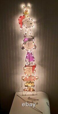 2-d Peanuts Snoopy Woodstock Lucy Charlie Brown Seasons Lighted Yard Decor