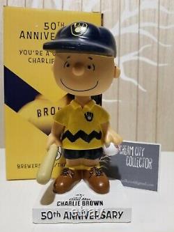 2017 Milwaukee Brewers Charlie Brown Sga Bobblehead Peanut Snoopy Billet Spécial