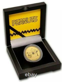 2021 1 Oz Gold Peanuts Snoopy N Charlie Brown Valentine Coin