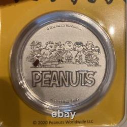 2021 Peanuts Snoopy Charlie Brown Valentine Jour Argent Coin