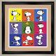 35lx35hpeanut Snoopy Charlie Brown Par C. Schulz Double Mat, Verre Et Cadre