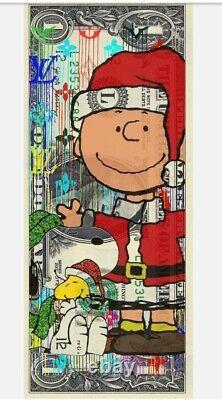 3x Death Nyc Ltd Us Devise Dollar Bill $1 Signé Pop Art Charlie Brun Snoopy