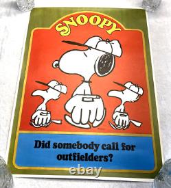 4 VTG 1969 Posters de Baseball Peanuts Schulz Linus Lucy Snoopy Charlie Brown VGC
