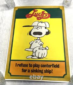 4 VTG 1969 Posters de Baseball Peanuts Schulz Linus Lucy Snoopy Charlie Brown VGC