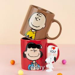 6pcs/set Peanuts Snoopy Charlie Brown Friends Ceramic Mug Cup 360ml Café Thé