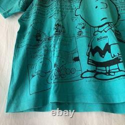 90s États-unis Fruits De La Loom Peanuts Snoopy Charlie Brown Cartoon T-shirt Vintage