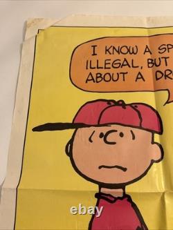 Affiche PEANUTS Vintage 1968 No. 5 Charlie Brown Snoopy DROOL-BALL Baseball