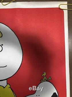 Affiche Vintage D'origine Le Bonheur Est Charlie Brown Snoopy Black Light Pin Up