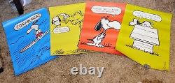 Affiche Vintage Snoopy Lot de 4 Édition Rare Peanuts Springbok USA