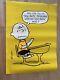 Affiche Vtg Peanuts Schulz Snoopy Charlie Brown Bureau Scolaire Jaune Math Springbok