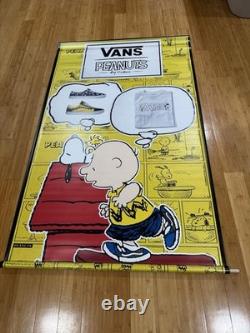 Affiche de magasin vintage Peanuts Snoopy Charlie Brown rare chaussures de skateboard NOS