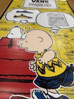 Affiche de magasin vintage Peanuts Snoopy Charlie Brown rare chaussures de skateboard NOS