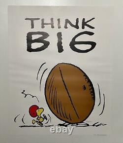 Affiche rare de Charlie Brown Peanuts Football Woodstock Snoopy Schulz