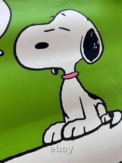 Affiche vintage Peanuts Schulz Snoopy Charlie Brown Chien Vert Chenil Springbok