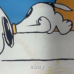 Affiche vintage de 1958 Peanuts Schulz Charlie Brown Je pense que je suis allergique au matin Snoopy