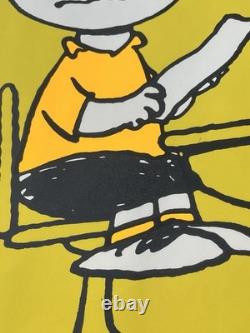 Affiche vintage des années 1960 Peanuts Schulz Snoopy Charlie Brown Bureau Jaune Mathématiques Springbok