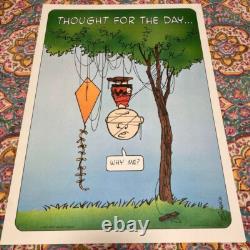 Affiche vintage des années 50 Snoopy Charlie Brown 1950 kawaii 35,6×49,5cm SCHULZ POURQUOI MOI